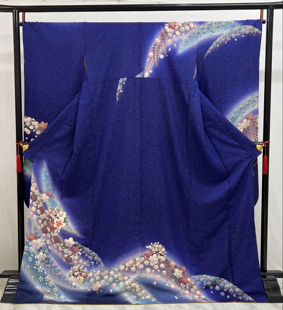 振り袖　フルセット　長襦袢付　成人式　金彩加工　刺繍入り　金通し　673