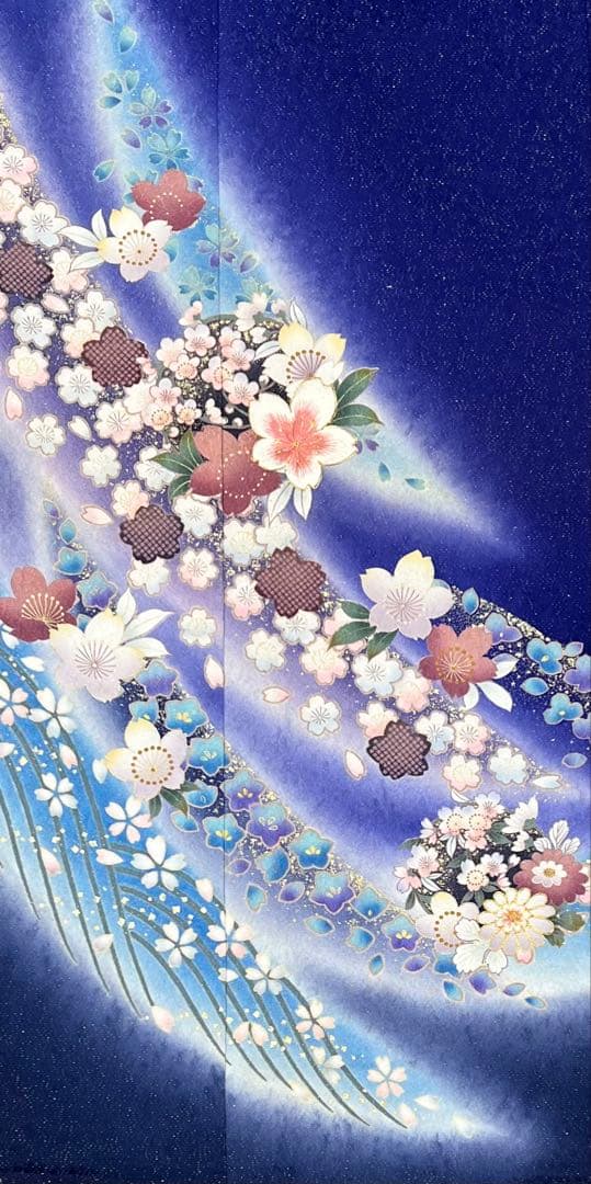 振り袖　フルセット　長襦袢付　成人式　金彩加工　刺繍入り　金通し　673