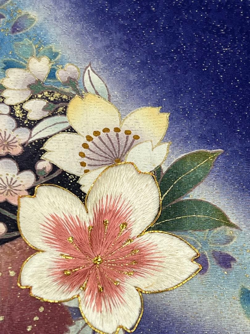 振り袖　フルセット　長襦袢付　成人式　金彩加工　刺繍入り　金通し　673