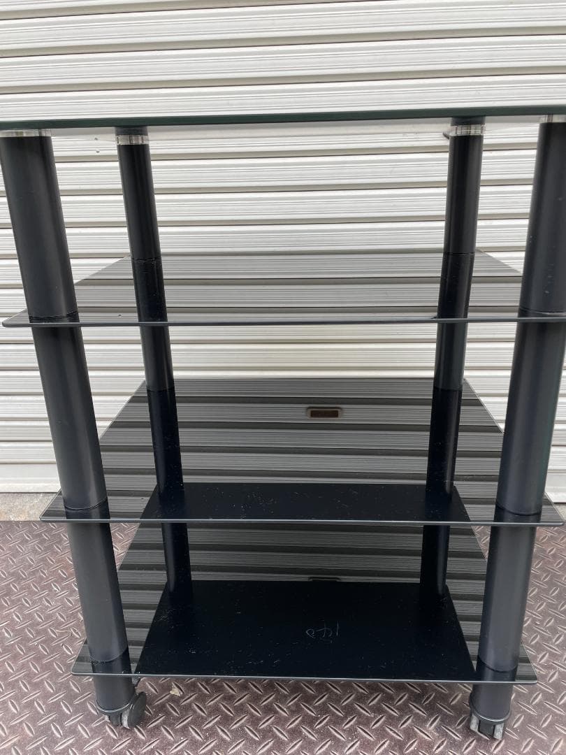 ★状態〇★ オーディオラック FITUEYES 強化ガラス 棚板 キャスター付き