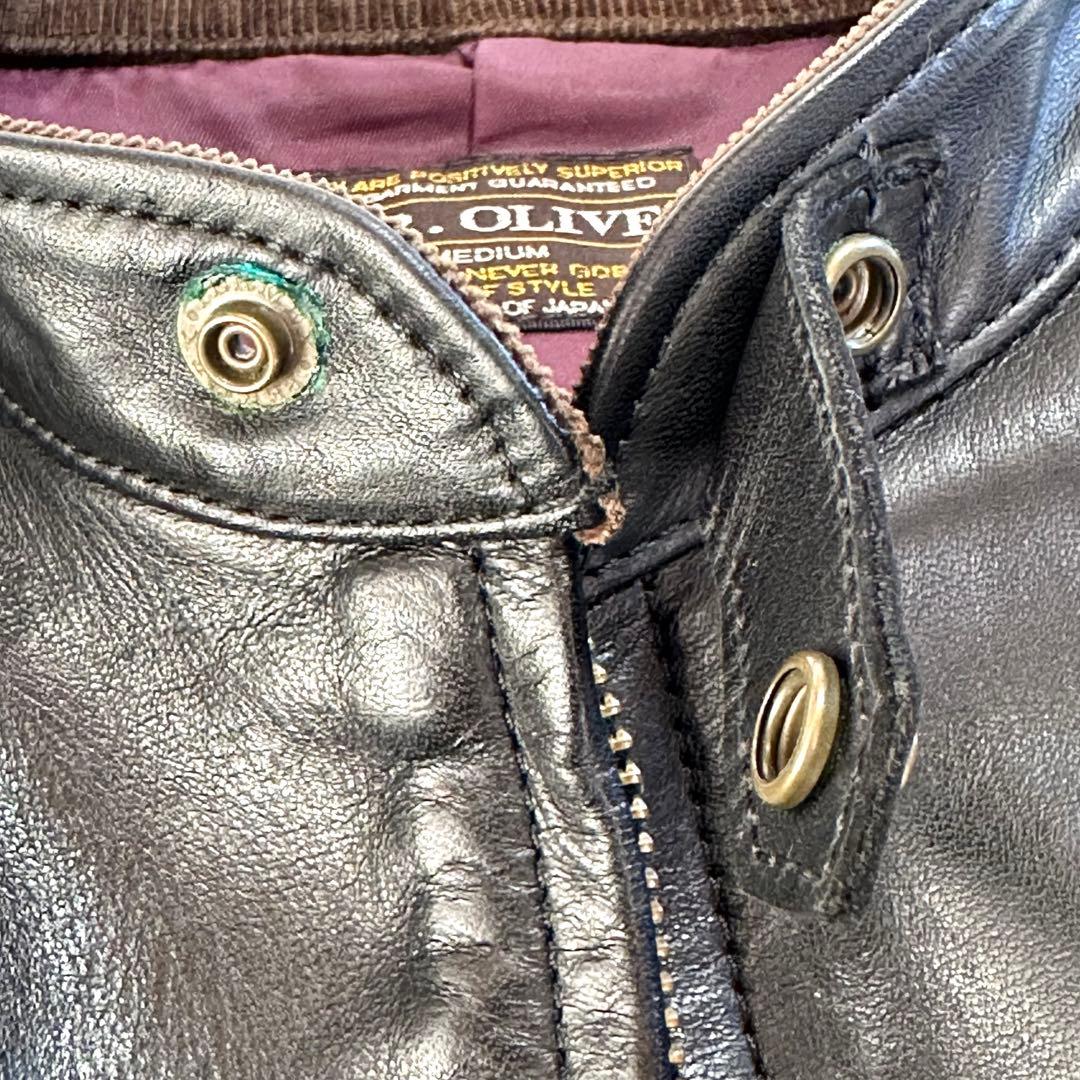 極美品 MR.OLIVE シングルライダースジャケット 馬革 ブラック M