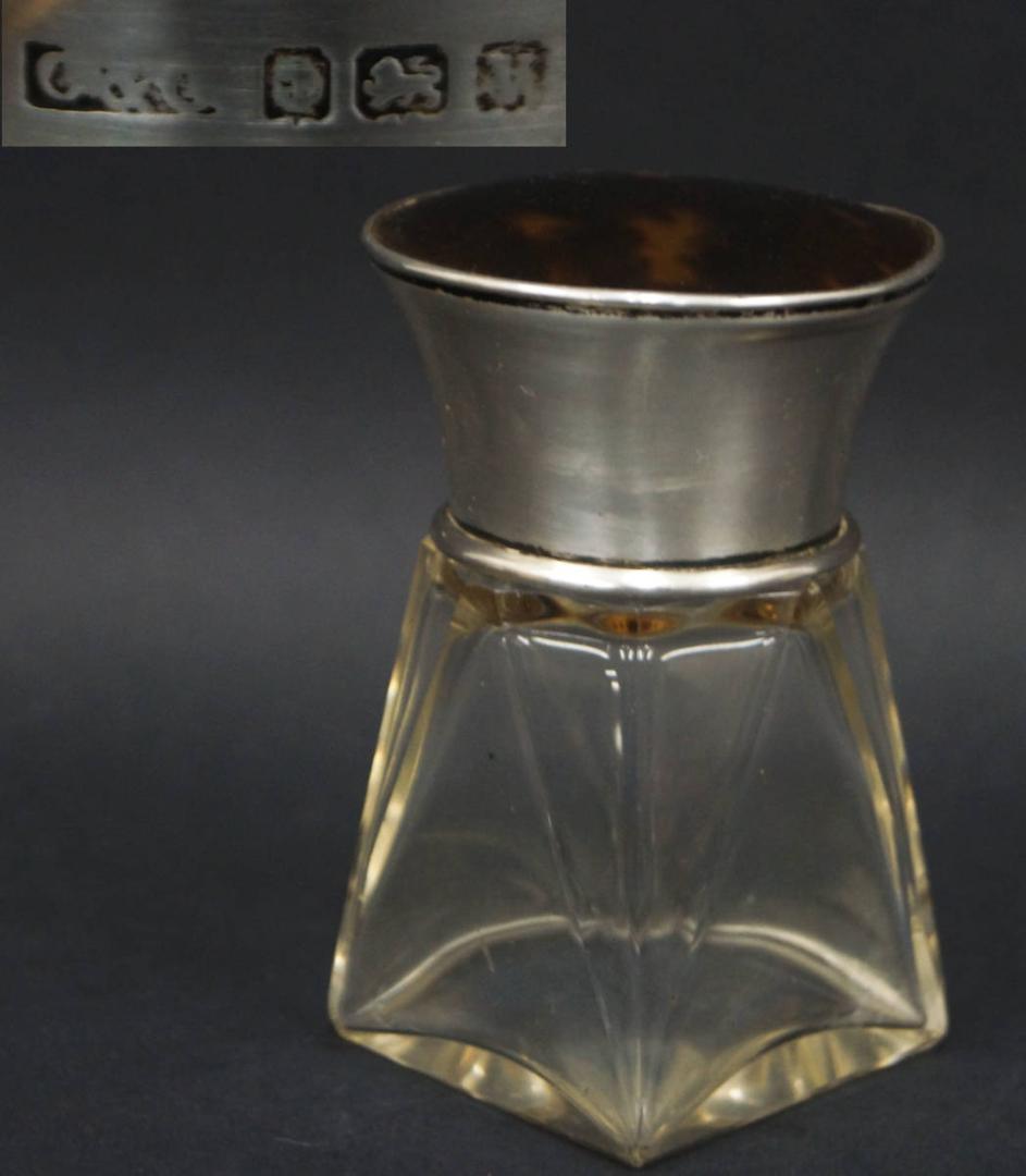 イギリス アンティーク 純銀製 べっ甲蓋 香水瓶 ホールマーク有☆時代物☆