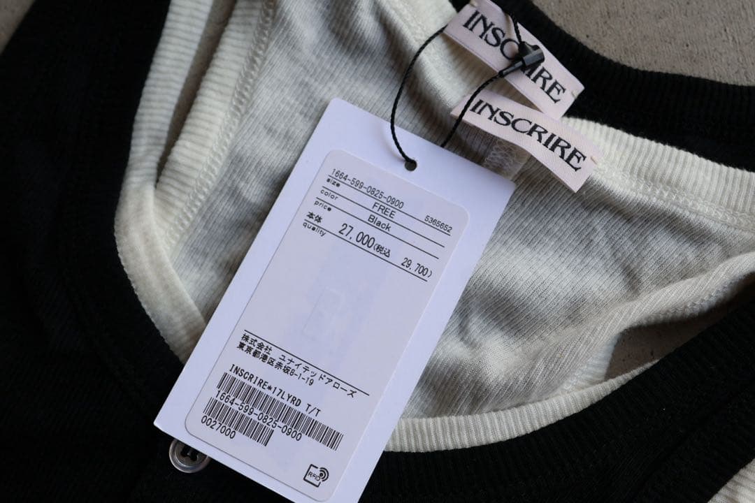 INSCRIRE アンスクリア タンクトップ 2枚セット ブラック