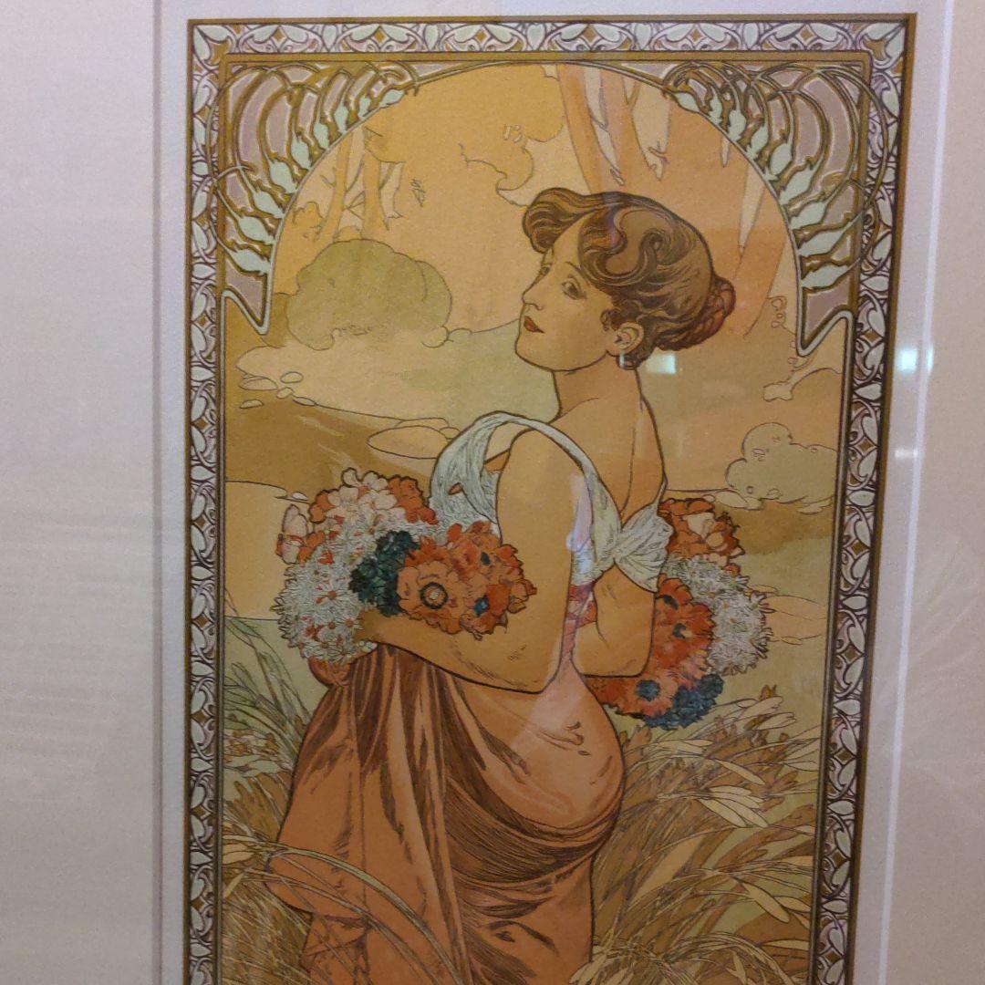 アルフォンヌ・ミュシャ「夏」リトグラフ美品です。
