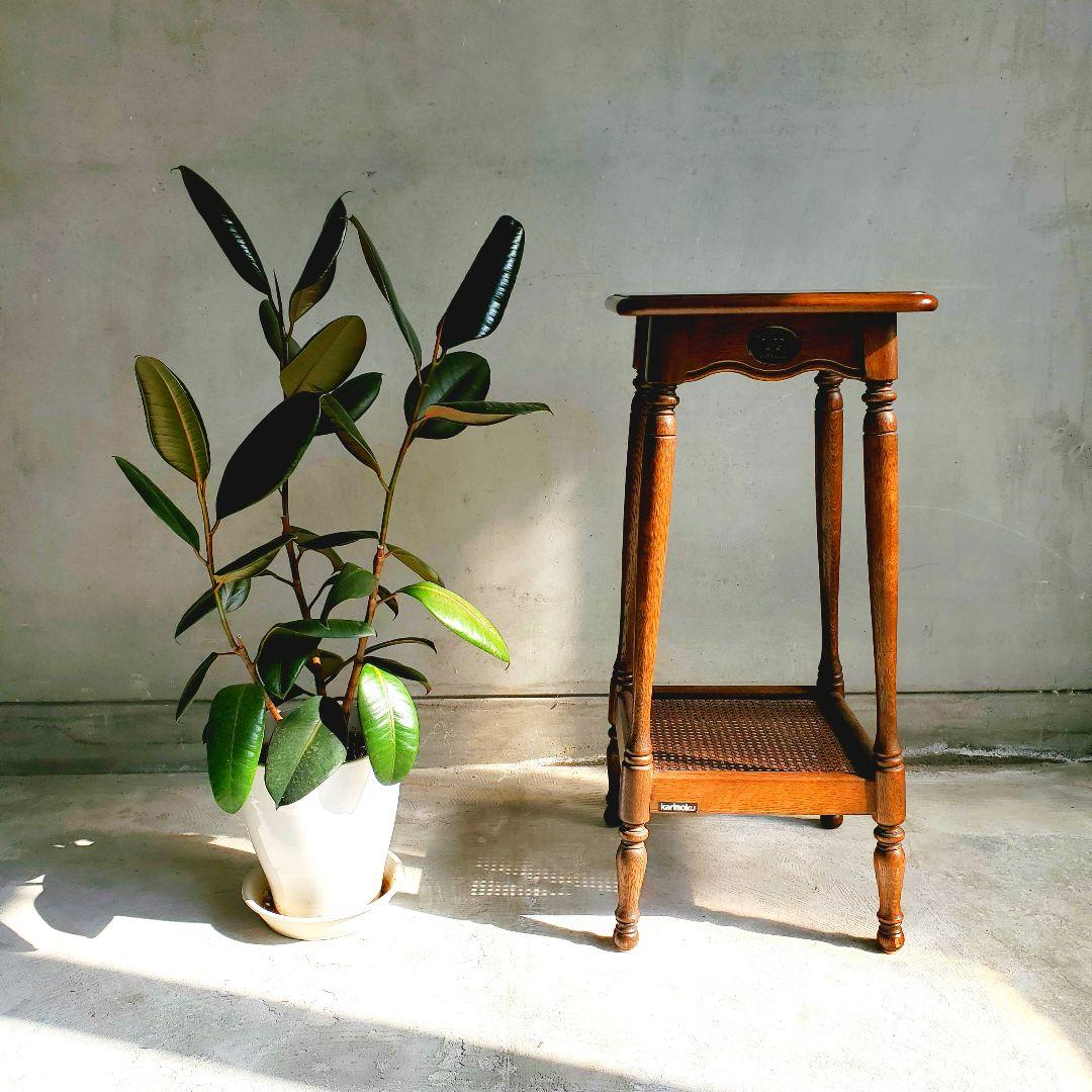 カリモク家具 karimoku　コロニアル　花台　飾り台　電話台　木製