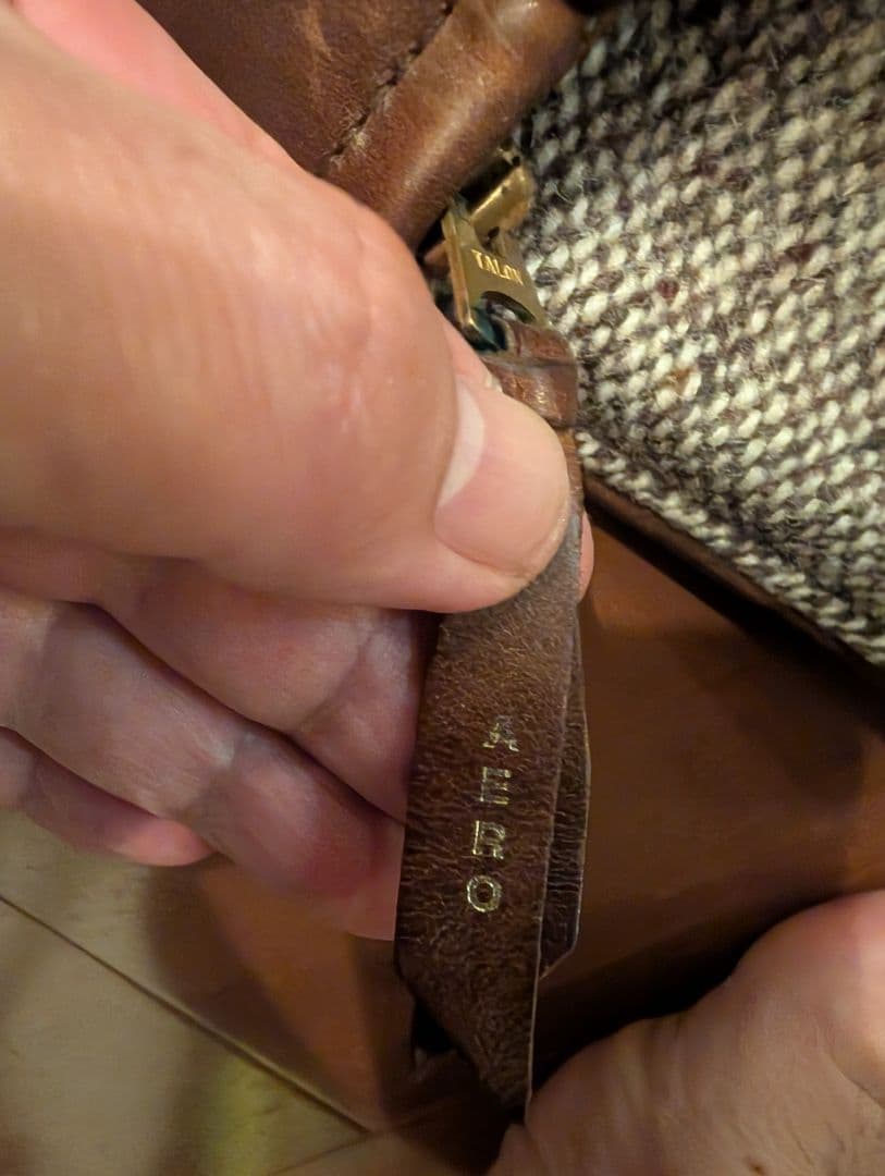 エアロレザー　ブラウン シングルライダースジャケット