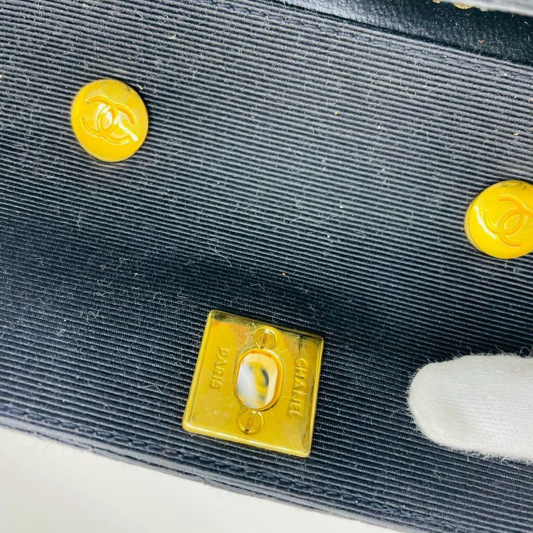 CHANEL　シャネル ミニマトラッセチェーンショルダー コットン ブラック