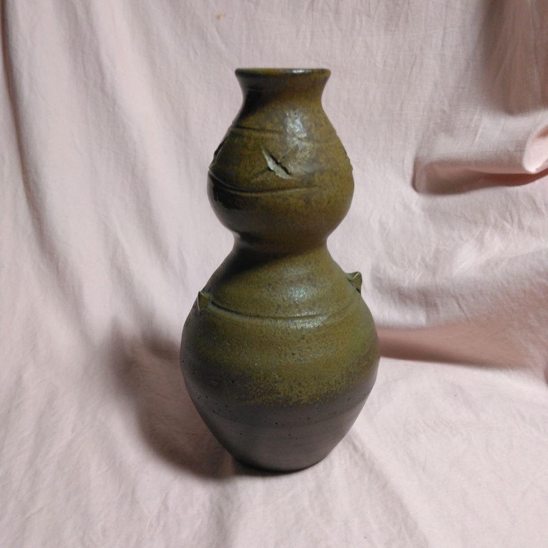 備前焼　瓢箪型　花入れ