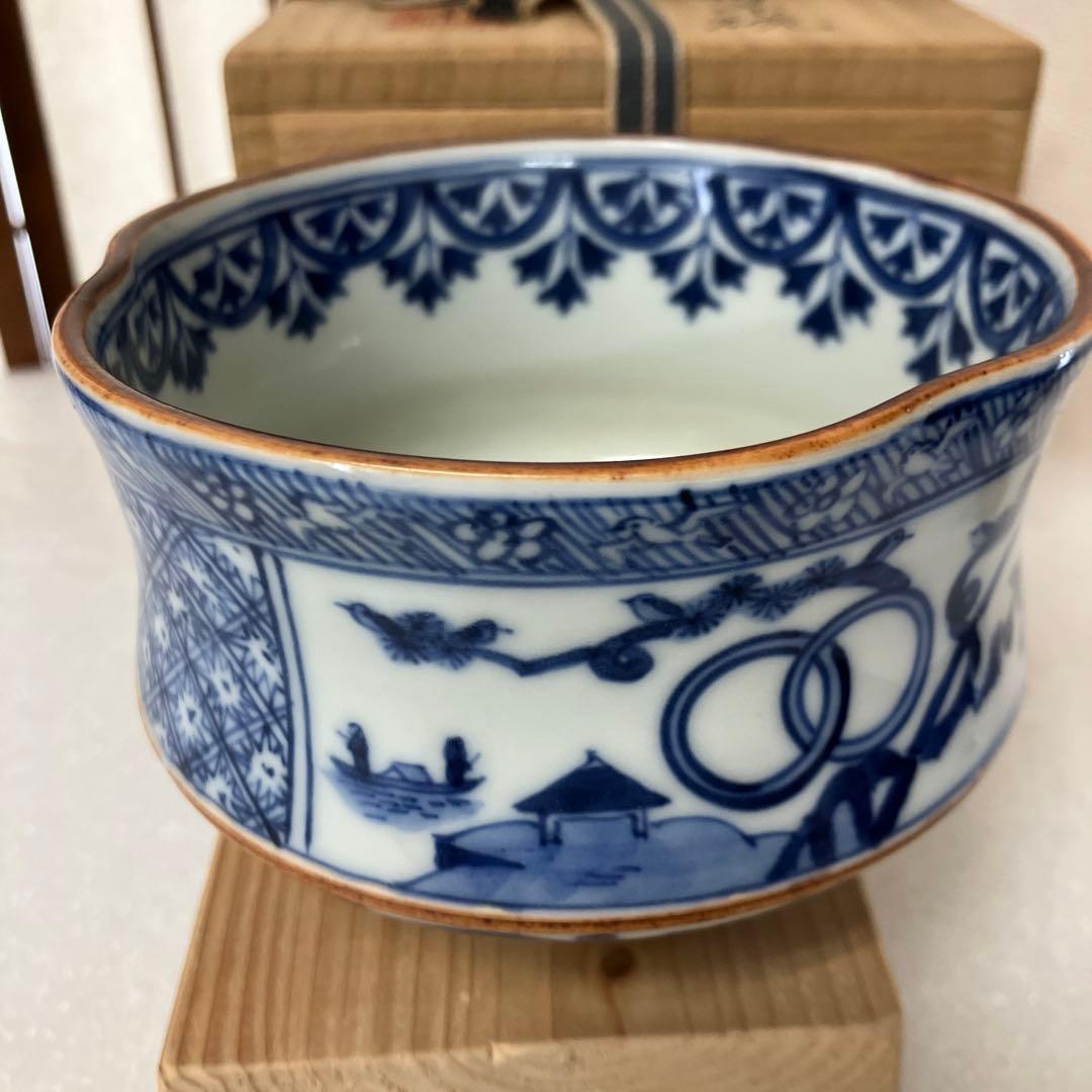 茶道具　茶碗　青華　茶碗￼　和峰　造　N8AEC