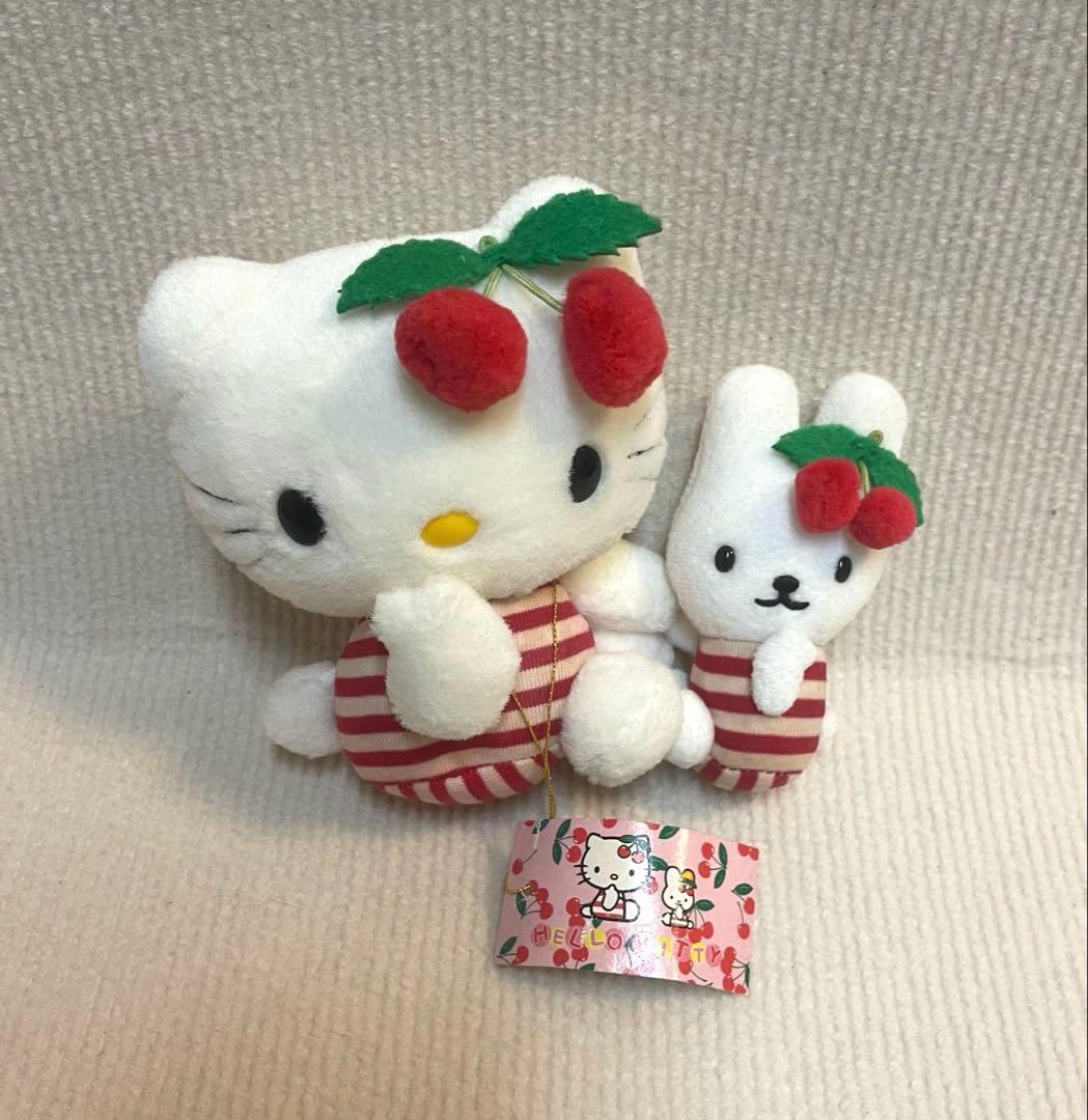 レア•タグ付き☆ハローキティ ウサギ さくらんぼ ドール ぬいぐるみ