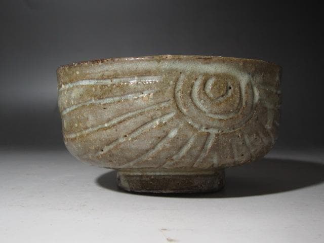 ☆　古萩茶碗　しぐれ　裏千家　十三代　円能斎の花押がございます☆y400