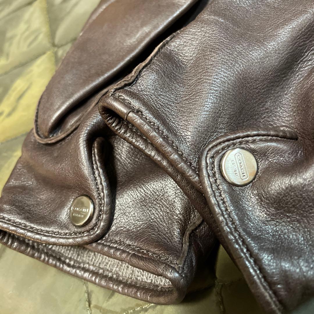 【未使用近い】COACH/防寒素材カシミヤ100%メンズＬ