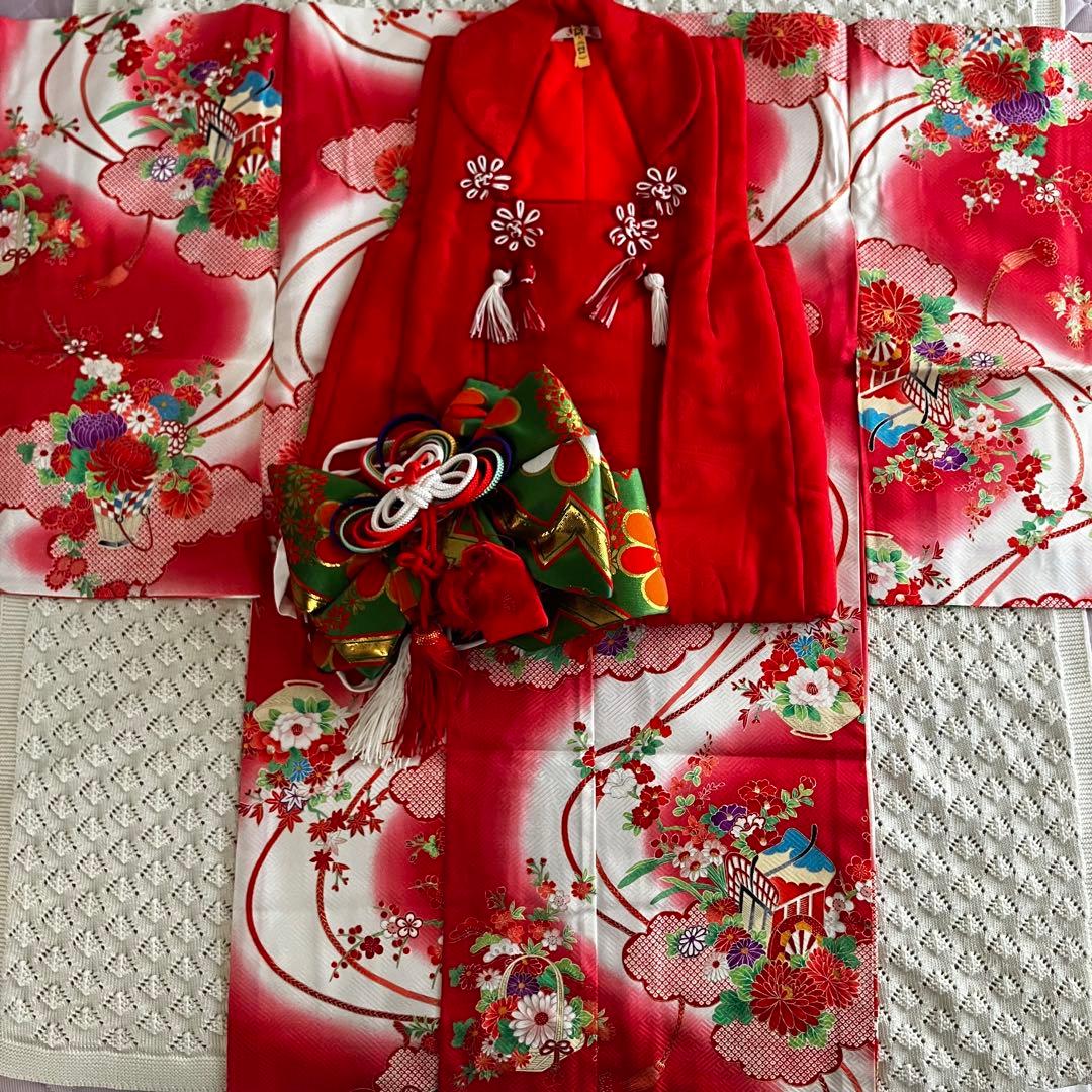 七五三　女の子　着物　アンティーク　三歳