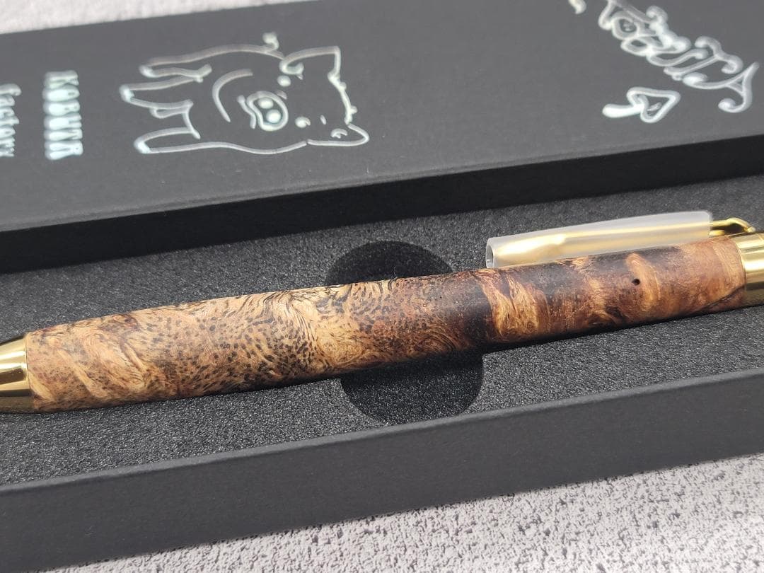 新品　こぶた工房　極上花梨瘤　スタビ　金金具　シャープペンシル0.5