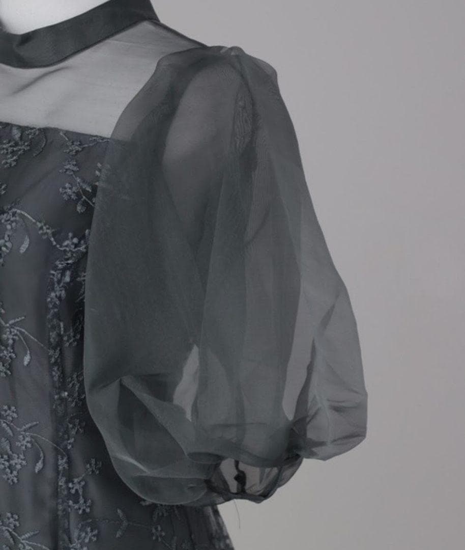 niana ニアナ オーガンジーパフスリーブ刺繍レース S 結婚式