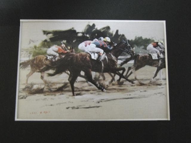 佐藤照雄、【疾走】、希少な額装用画集より、新品額装付