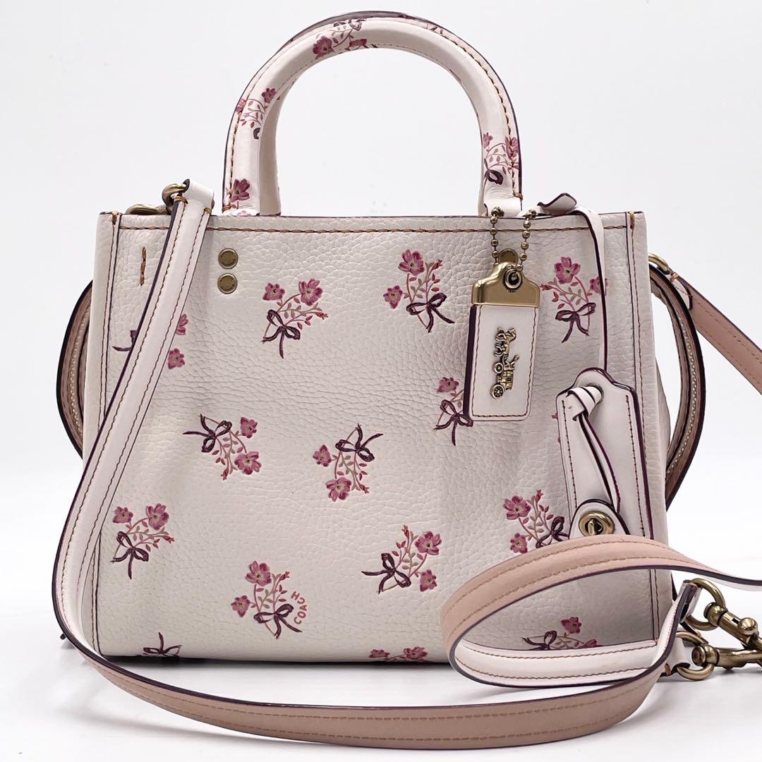 超極美品● COACH コーチ ローグ25 2way ハンドバッグ 花柄 レザー