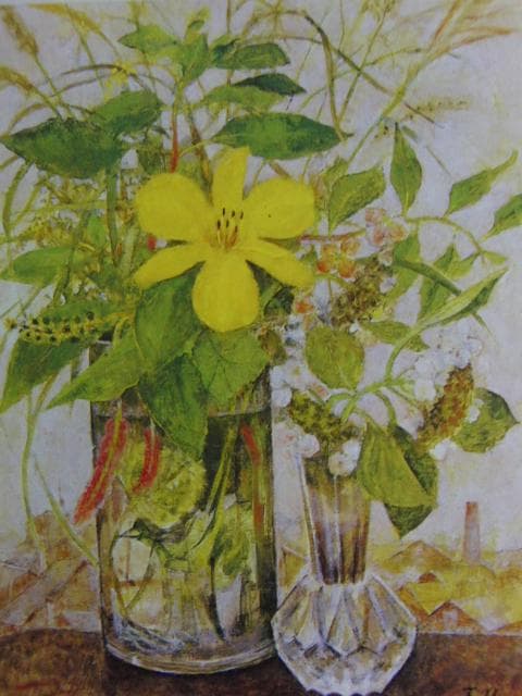 中谷泰、『ガラス器と花』、希少な画集より、新品高級額・額装付