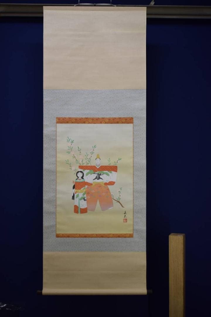 不詳/作者不詳/雛図/立雛図/ひな祭り/布袋屋掛軸HH-301