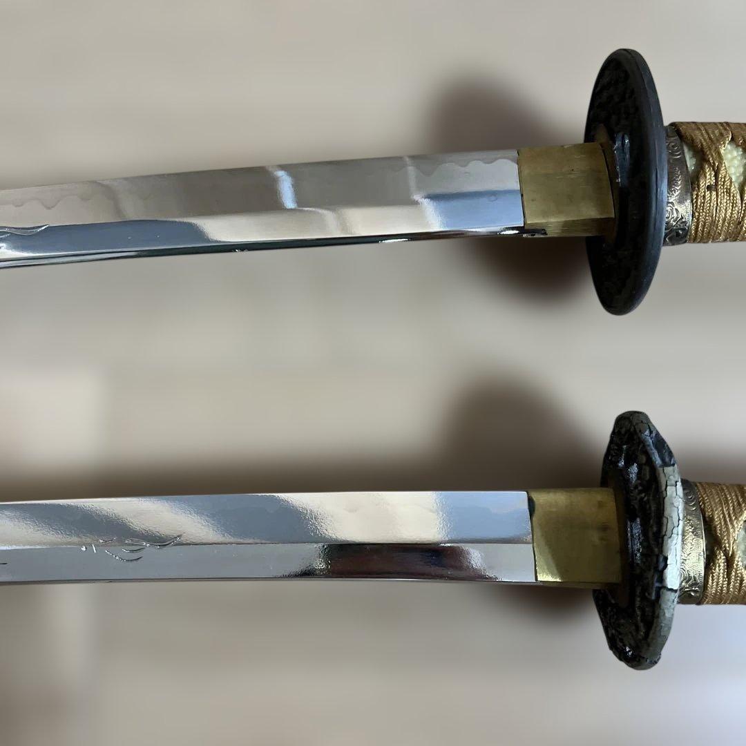 日本刀　模造刀　刀掛け　大小　太刀と脇差セット