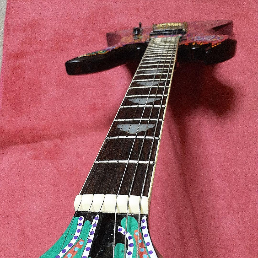 【良・美品】サイケペイント・hideモデル。MGモッキンバードエレキギター。
