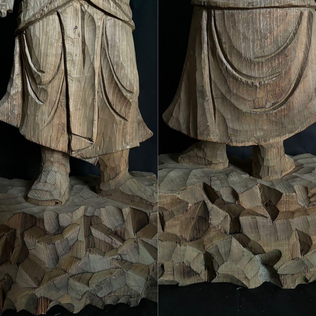 木彫 時代 仏像 70cm 菩薩立像 観音立像 仏教美術 木製 聖徳太子