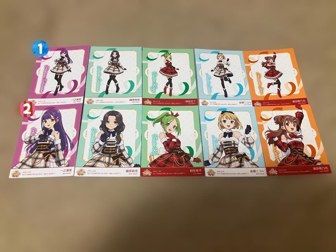 ナナニジ　22/7　ナナニジ忘年会　キャラクターブロマイド　バラ売り