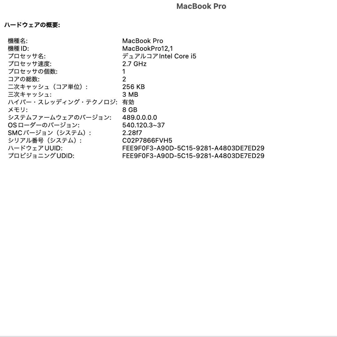 Apple MacBook Pro Early 2015 13インチ ノートPC