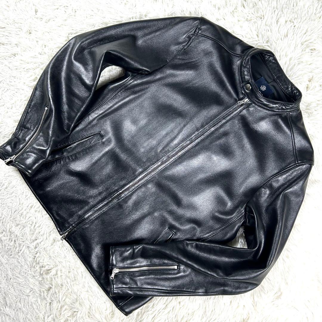 極美品 ✨ ナノユニバース シングルライダースジャケット XL 黒 羊革 秋冬