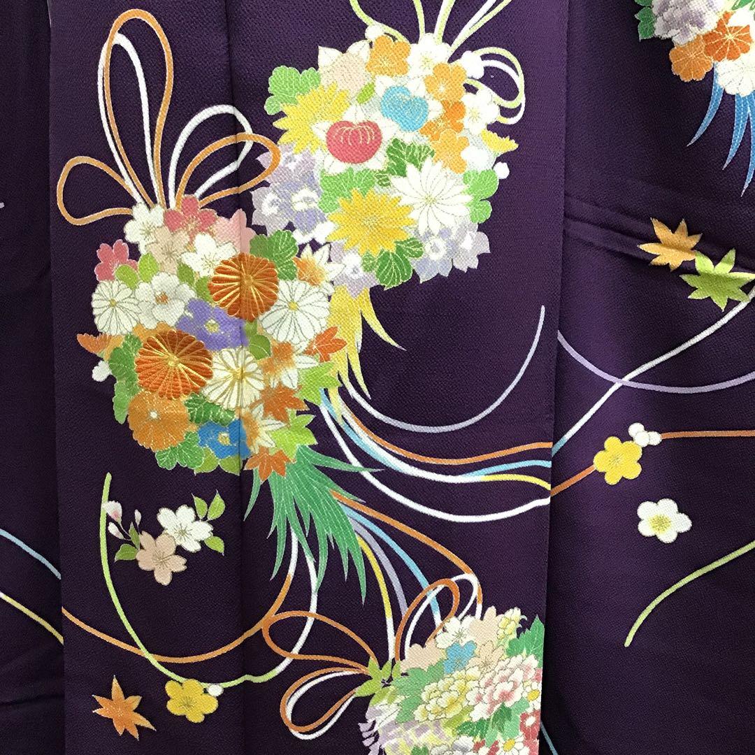 大丸誂え 千總 京友禅 紫地 薬玉 金駒刺繍 振袖 単品