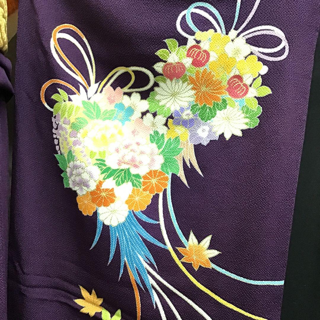 大丸誂え 千總 京友禅 紫地 薬玉 金駒刺繍 振袖 単品