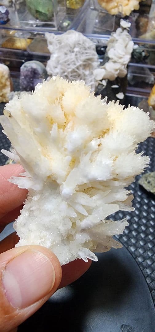 白いアラゴナイトの花