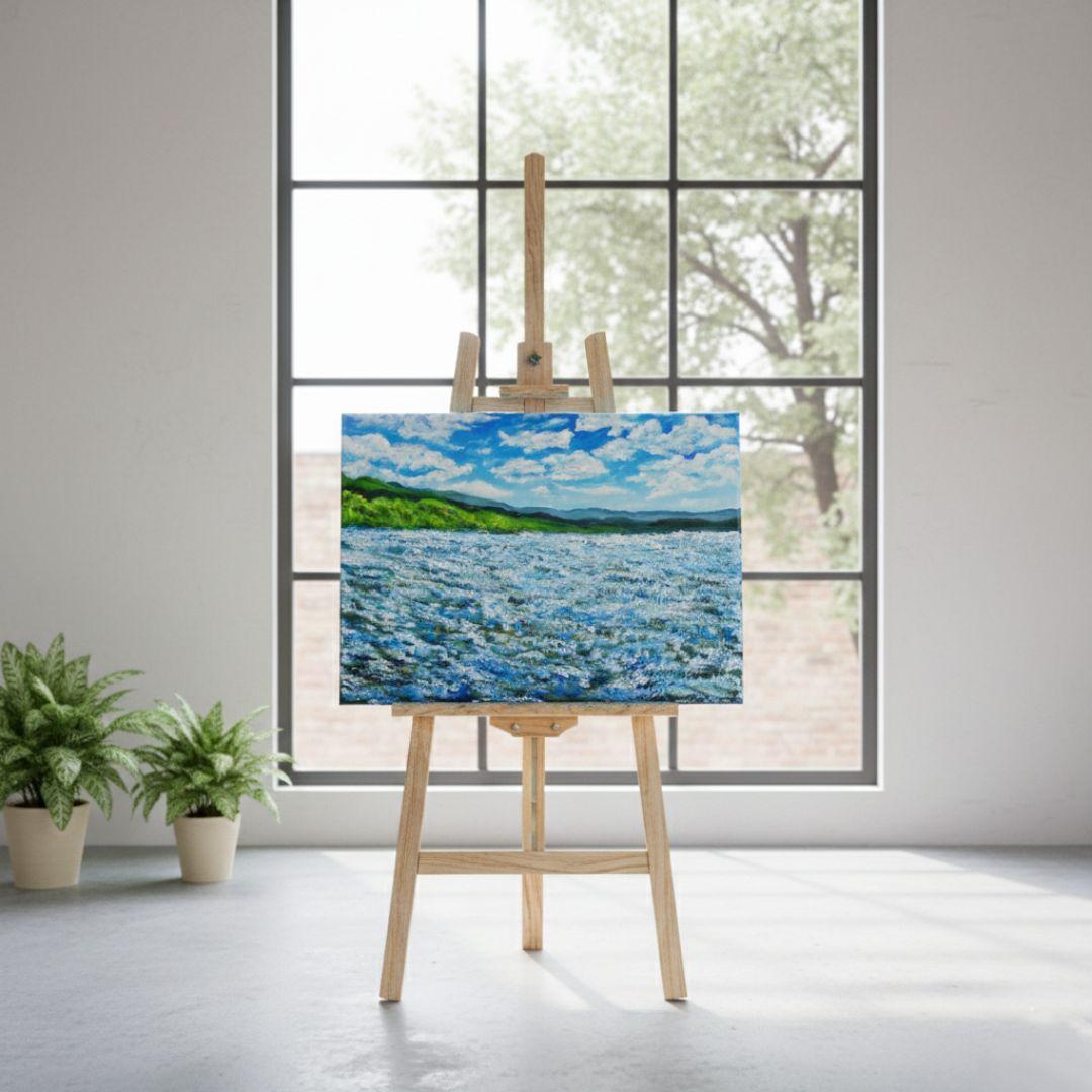 油絵 油彩 油彩画 絵 絵画【青の大地】