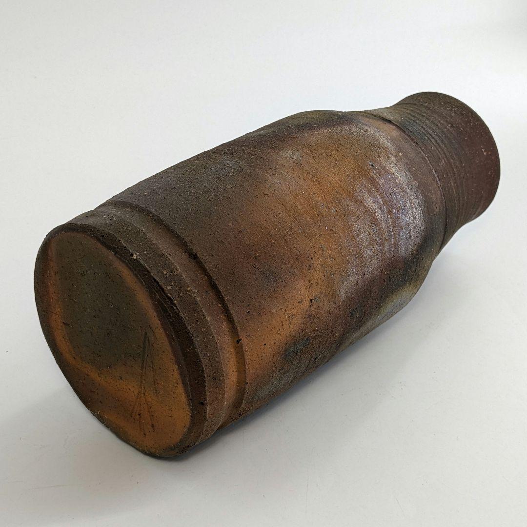 人間国宝 藤原雄 備前焼 花入 合箱栞 花器 フラワーベース 華道具 花瓶 花生