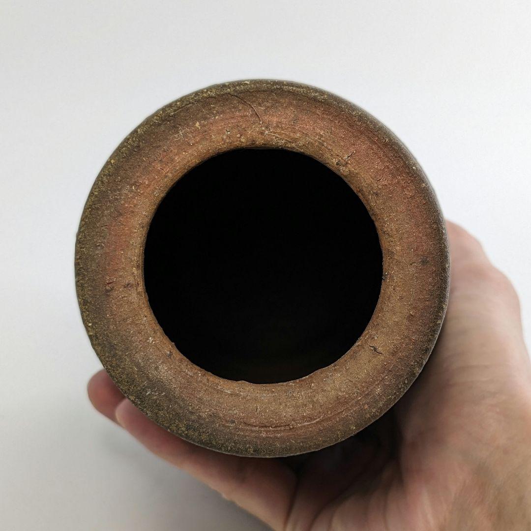 人間国宝 藤原雄 備前焼 花入 合箱栞 花器 フラワーベース 華道具 花瓶 花生