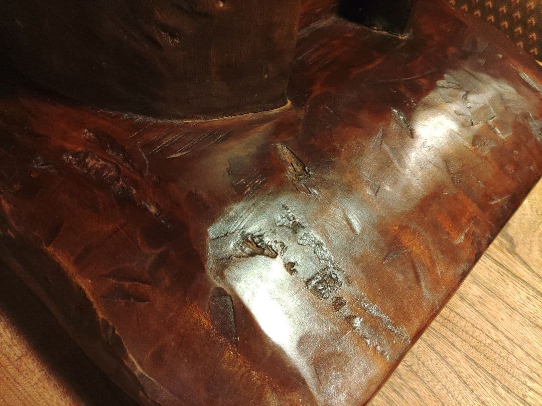 Poinciana様　アフリカ民芸品　無垢　座卓　テーブル　天然木　ヴィンテージ