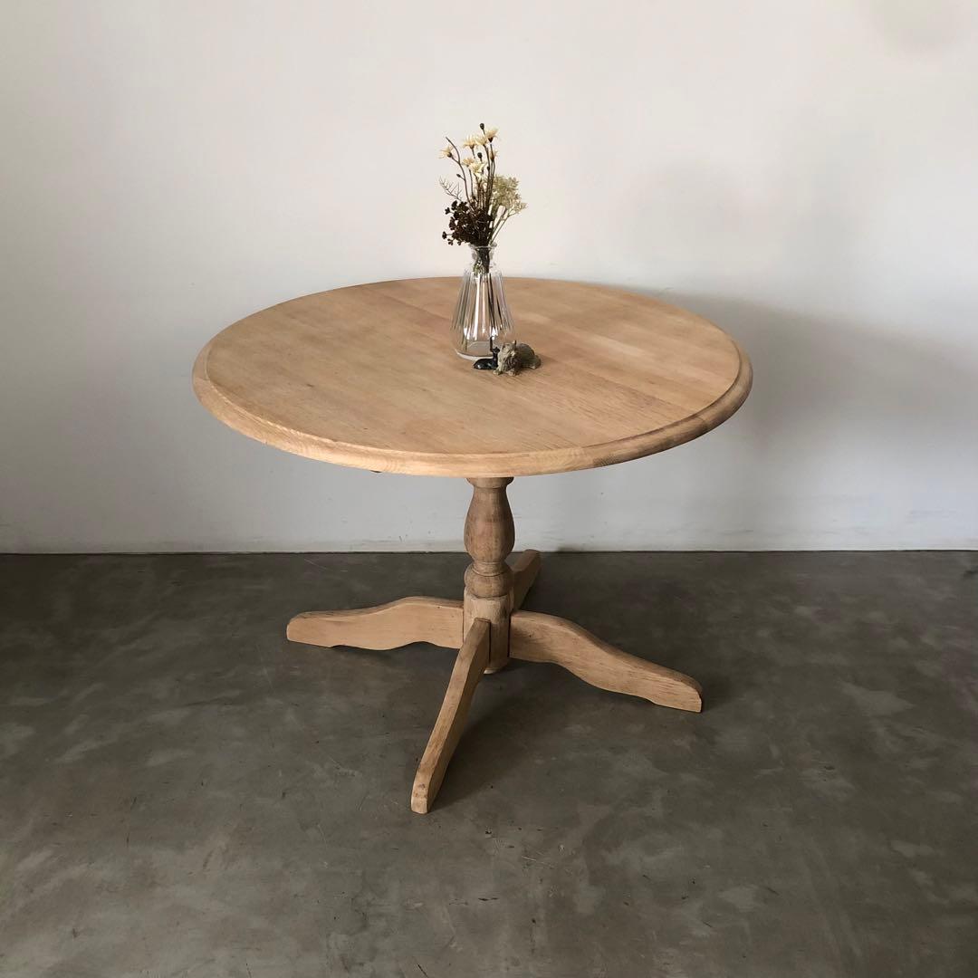 レトロ　アンティーク　古道具　古家具　剥離家具　ストリップド　丸テーブル　古民家