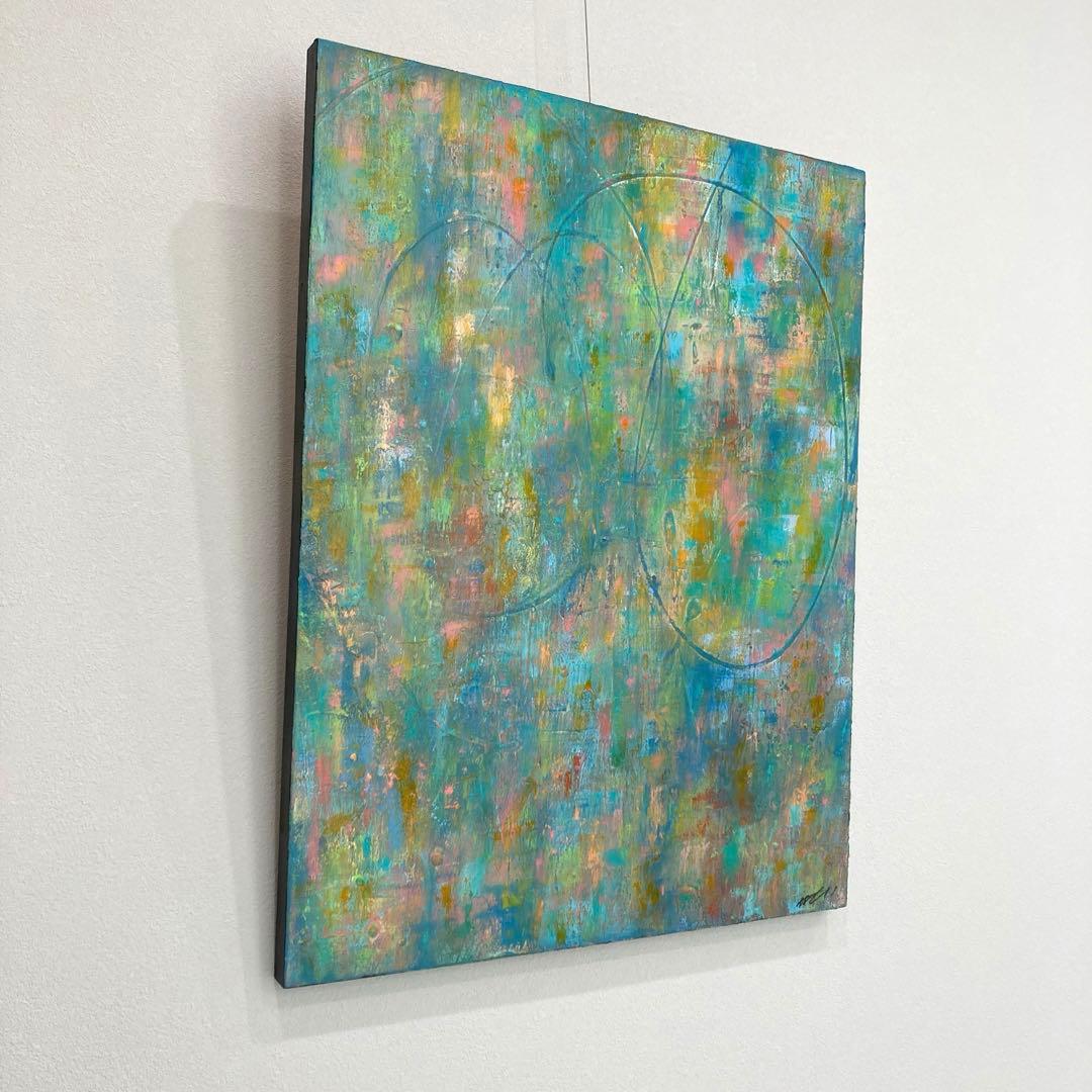 アクリル画 抽象画 アートパネル 北欧 原画 アート 絵画 インテリア グリーン