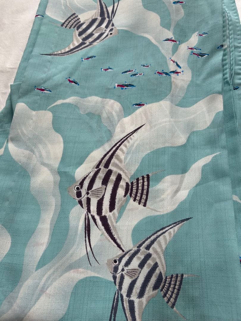 撫松庵　浴衣　セオアルファ　お魚柄　魚　熱帯魚　水族館　夏着物　単衣