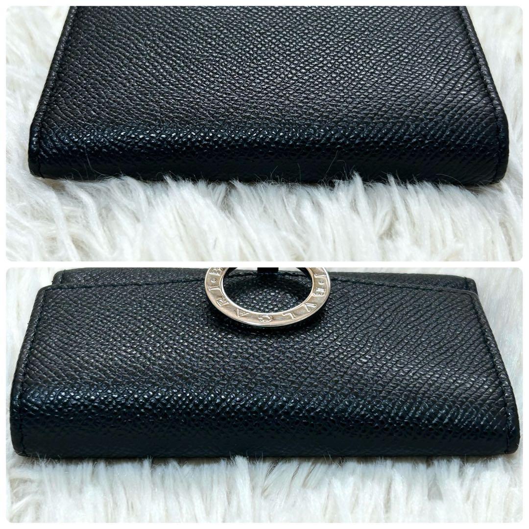 現行・極美品✨ブルガリ　6連キーケース　サークルロゴ　黒　RFIDタグ