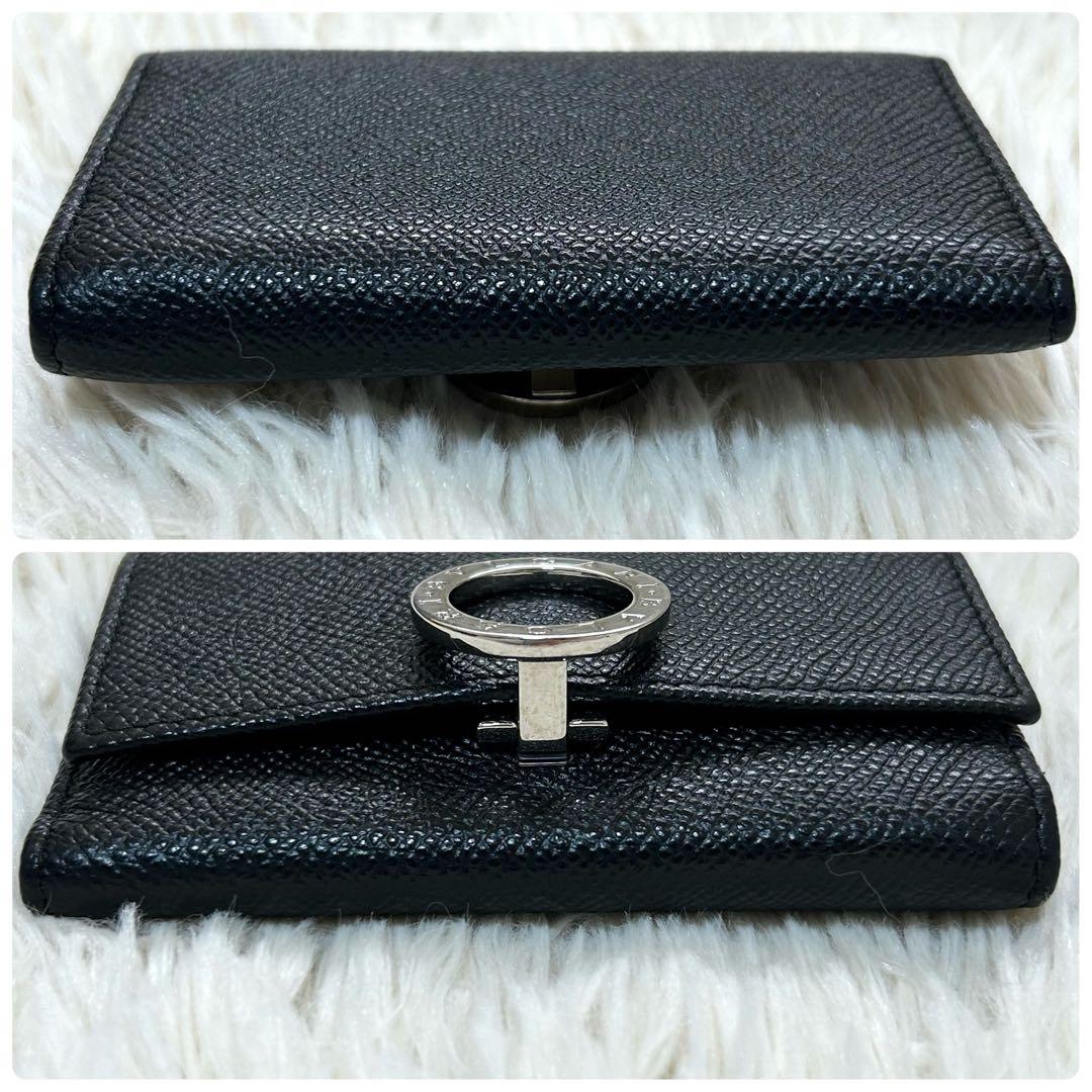 現行・極美品✨ブルガリ　6連キーケース　サークルロゴ　黒　RFIDタグ