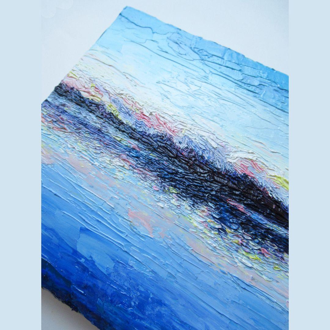 ［匿名で配送］一点もの 日没 夕暮れ 油絵 油彩 絵