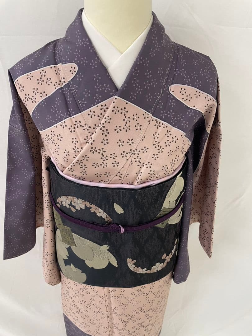 お見分け済　新品未使用　大島紬創作訪問着と袋帯