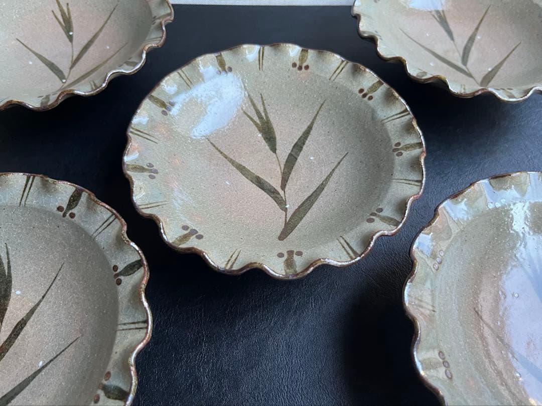 三玄窯 中里重利　絵唐津　銘々皿　輪花皿　5枚