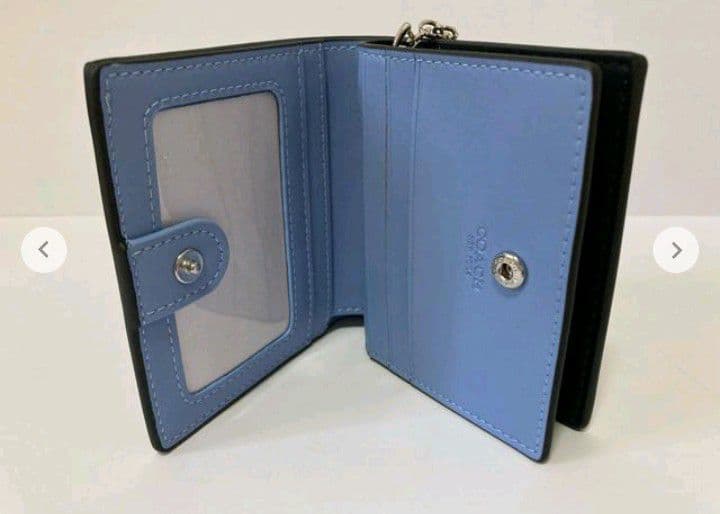 新品未使用コーチ二つ折り財布ドック犬ブラックコンパクトレディースメンズ送料無料