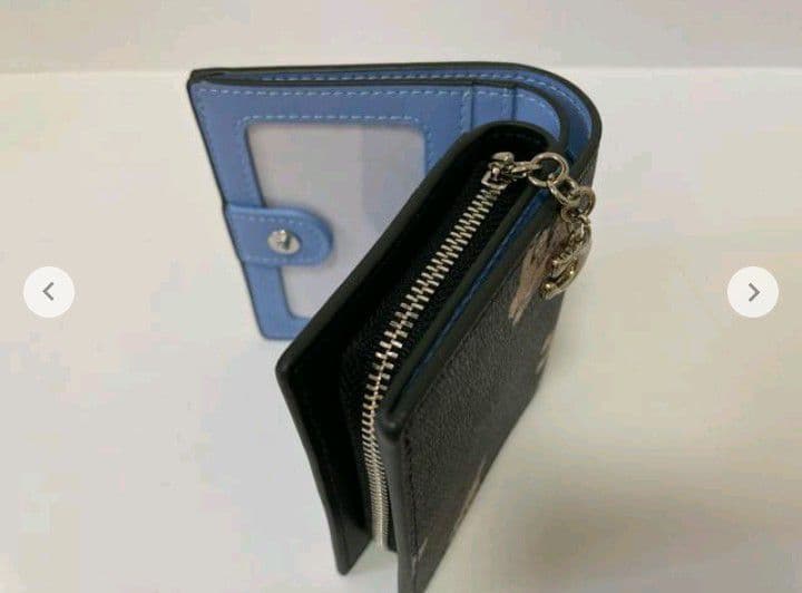 新品未使用コーチ二つ折り財布ドック犬ブラックコンパクトレディースメンズ送料無料