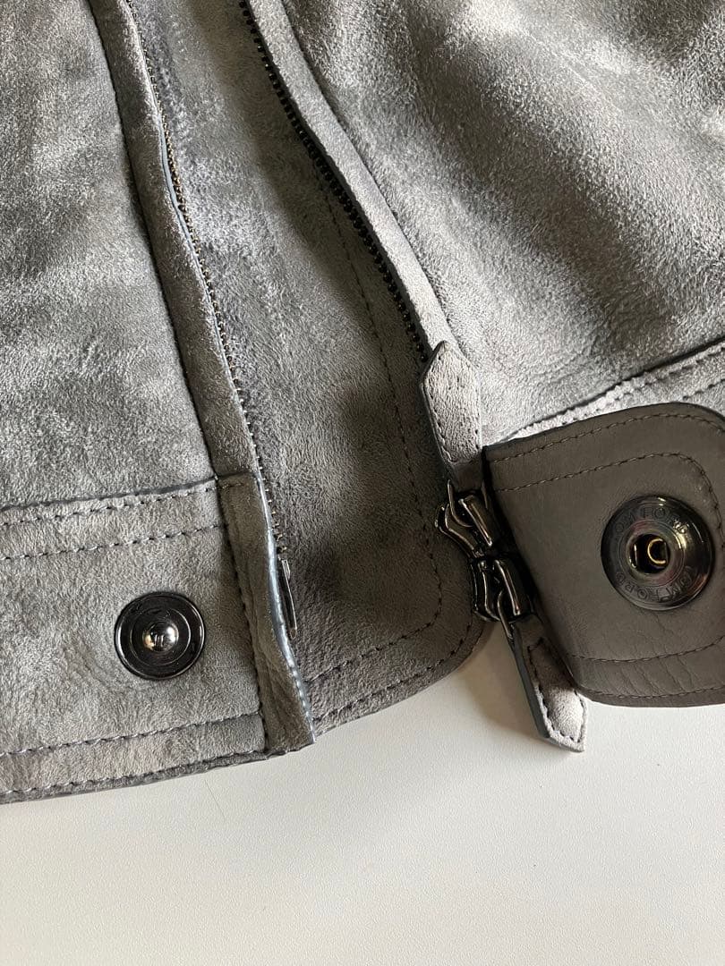 値下げTOMFORD トムフォード　スエードシングルライダース　グレー　44