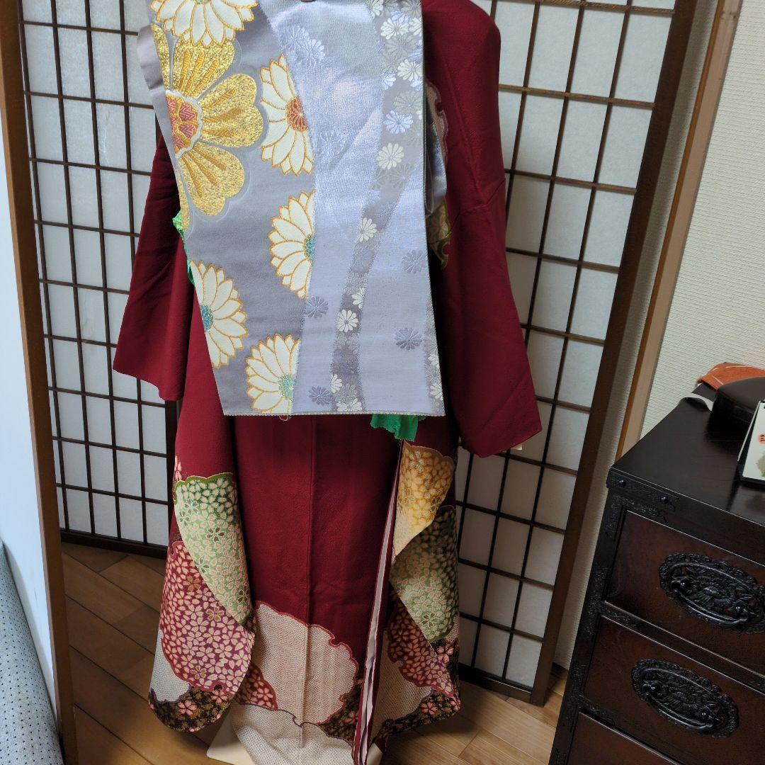 カリメルアロス身丈164センチ　振袖帯セット　正絹