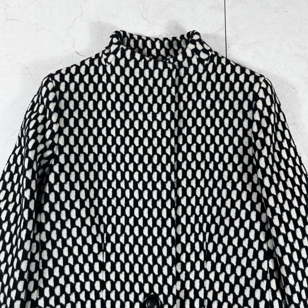 ✨極美品 マックスマーラ 白タグ 格子チェック スタンドカラーコート アルパカ混