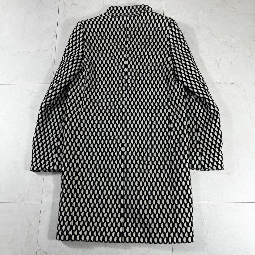 ✨極美品 マックスマーラ 白タグ 格子チェック スタンドカラーコート アルパカ混